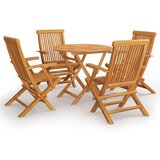  5-dijelni vrtni blagovaonski set od masivne tikovine | shoptok.hr