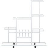  Stalak za cvijeće s kotačima 94,5 x 25 x 92,5 cm bijeli metalni | shoptok.hr