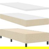 Box Spring Krevet s Dušekom - Krem 80x200 cm Tkanina | shoptok.hr