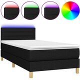 Maison Chic Box spring postelja - Vzmetna postelja z vzmetnico LED črna 100x200 cm blago SL22425, (21892024) Cene
