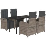  5-dijelni vrtni blagovaonski set sivi od poliratana Siva Dužina stola 140 cm | Shoptok.si