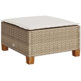 vidaXL Vrtni stolček z blazino bež 63,5x56x32 cm poli ratan | Shoptok.si