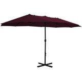  Vanjski suncobran s aluminijskim stupom 460 x 270 cm bordo | Eponuda.com