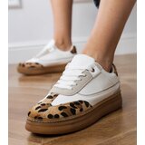 Gemre White sneakers with leopard print detail Meril | Shoptok.si