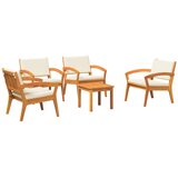 Bistro set s jastukom 5 pcs Smeđa Poliester | shoptok.hr