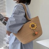 Venisymlis Ženska Slamnata Torba S Cvetličnim Vzorcem, Vintage Torba Iz Ratana, Čez Ramo, Poletne Boemske Počitnice Na Plaži, (22070100) | Shoptok.si