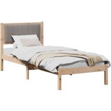  Krevetni okvir s tapiciranim uzglavljem Sivo-smeđa 75 x 190 cm | shoptok.hr