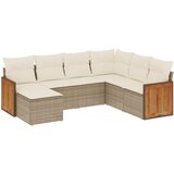 Maison Chic Seti vrtnega pohištva - Vrtna garnitura - Vrtni pohištvo set 7-delna z blazinami bež poli ratan, (21804412) | Shoptok.si