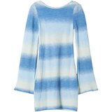 Bershka Pletena obleka turkizna / svetlo modra / bela | Shoptok.si
