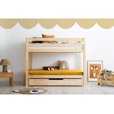 Adeko Dječji krevet na kat/s dodatnim ležajem s prostorom za odlaganje s podnicom 80x200 cm u prirodnoj boji CLPB – | shoptok.hr