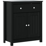 Maison Chic Kopalniška omarica - Kopalniški kabinet BERG črna 69,5x34x80 cm trdna borovina, (21794588) Cene