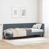 vidaXL Kutni okvir kreveta s uzglavljem Tamno siva 80 x 200 cm Baršun | shoptok.hr