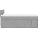 vidaXL Box spring postelja z vzmetnico svetlo siv 100x200 cm blago | Shoptok.si