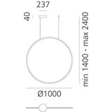 ARTEMIDE 1993060APP-LED stropni luster na sajli DISCOVERY LED/60W/230V 3000K bronzan | Eponuda.com