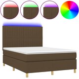  box spring s madracem LED tamnosmeđi 140x200 cm tkanina | shoptok.hr