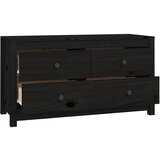  TV omarica črna 100x40x54 cm trdna borovina, (20654105) | Shoptok.si