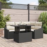 vidaXL Vrtni sofa set Set od 5 Crna Ratan Vrtni sofa set Pravokutni Cijene