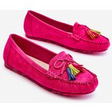 Boto Suede Loafers With Bow And Fringes Fuchsia Dorine | Shoptok.si
