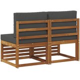 2 Komad Srednja sofa za van Čvrsto drvo akacije Prirodna | shoptok.hr