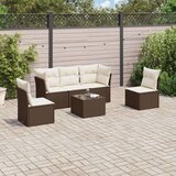 vidaXL 6-dijelni set vrtnih sofa od poliratana s jastucima smeđi | shoptok.hr