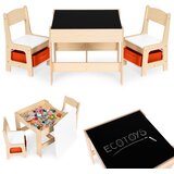 ECO TOYS Dječji set namještaja – stol i 2 stolca s pločom za pisanje crvena Cijene
