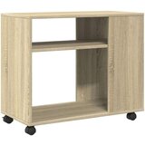 vidaXL Bočni stolić s kotačima boja hrasta sonome 70x35x60 cm drveni | shoptok.hr