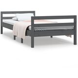 The Living Store Posteljni okvir siv 90x200 cm trdna borovina - Posteljni Okvir, (21529403) | Shoptok.si