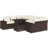 vidaXL 9-dijelni set vrtnih sofa s jastucima poliratan smeđi | shoptok.hr