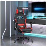 Igraća stolica od tkanine s osloncem za noge crna-Crvena | shoptok.hr