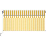 vidaXL Avtomatsko zložljiva tenda s senčilom 3x2,5 m rumena in bela | Shoptok.si