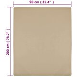  Plahte s gumicom od žerseja 2 kom smeđesive 90 x 200 cm pamučne | shoptok.hr