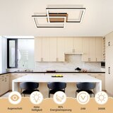 Nettlife Moderna LED stropna svetilka Lesena stropna svetilka 3000K Toplo bela črna pravokotna oblika 24W, (22111365) | Shoptok.si