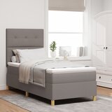 vidaXL LED Box Spring Krevet Sivo-smeđa 100 x 200 cm tkanina | shoptok.hr