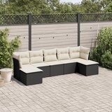 Maison Chic Seti vrtnega pohištva - Vrtna garnitura - Vrtni pohištvo set 7-delna z blazinami črn poli ratan, (21806535) | Shoptok.si