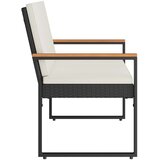  Vanjska klupa Crna i krem-bijela 107 x 61 x 80 cm poliratan | shoptok.hr