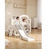  MamaKids dječji tobogan i ljuljačka za dvorište i igraonicu, bež siva | shoptok.hr