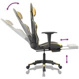  Gaming stol z oporo za noge črno in zlato umetno usnje, (21152279) | Shoptok.si