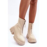Boto Women's Massive Platform Boots with Zipper Beige Kusma | ePonuda.com