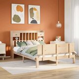 vidaXL Krevet s regalom za knjige bez madraca 140x200 cm od borovine | shoptok.hr