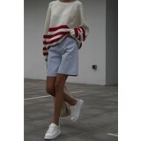 Madmext Mad Girls Ecru Striped Oversize Sweater | Shoptok.si
