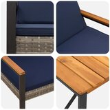  Set vanjskog namještaja 3 pcs Siva i tamnoplava poliratan | shoptok.hr