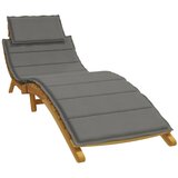 vidaXL Blazina za ležalnik melanž temno siva 186x58x3 cm blago | Shoptok.si