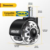 HOLKIE 5x gumijasta kolesa za pisarniški stol 10mm | Shoptok.si