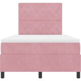 Postelja z vzmetnico z vzmetnico Roza 120 x 190 cm Žamet, (5000127110) | Shoptok.si