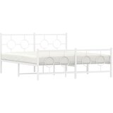  Metalni okvir kreveta uzglavlje i podnožje bijeli 150 x 200 cm | shoptok.hr