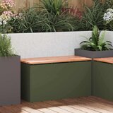 vidaXL Vrtna klop Olivno zelena 80 x 40 x 43 cm Jeklo Cene