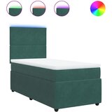 Maison Chic Box spring postelja - Vzmetna postelja z vzmetnico temno zelena 80x200 cm žamet SL23204, (21891116) | Shoptok.si
