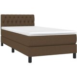 Box spring s madracem LED tamnosmeđi 90x200 cm tkanina | shoptok.hr