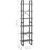 Police za pohranu sive 60 x 30 x 210 cm od masivne borovine | shoptok.hr