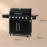 Klarstein Valdosta 6.1, plinski žar, 6+1 gorilnikov, skupna moč 19,3 kW | Shoptok.si